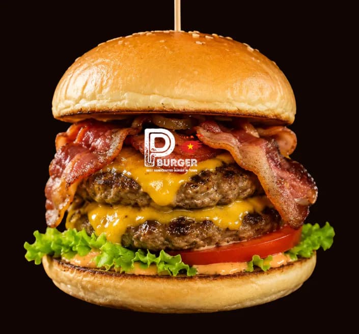 Bacon Cheese Burger with crispy bacon and cheddar
